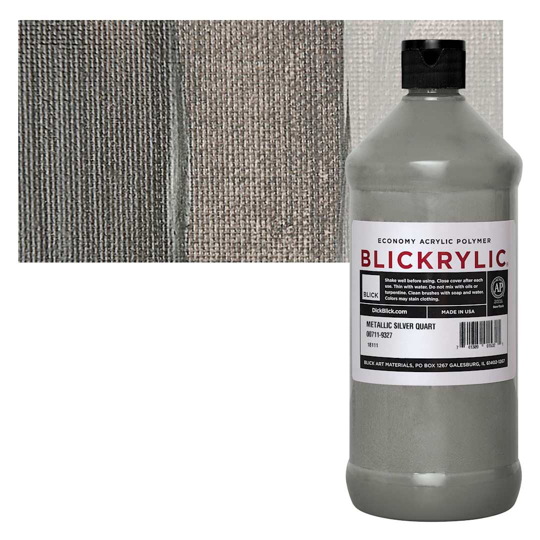 Open in modal - Blickrylic Student Acrylic - Metallic Silver, Quart and swatch