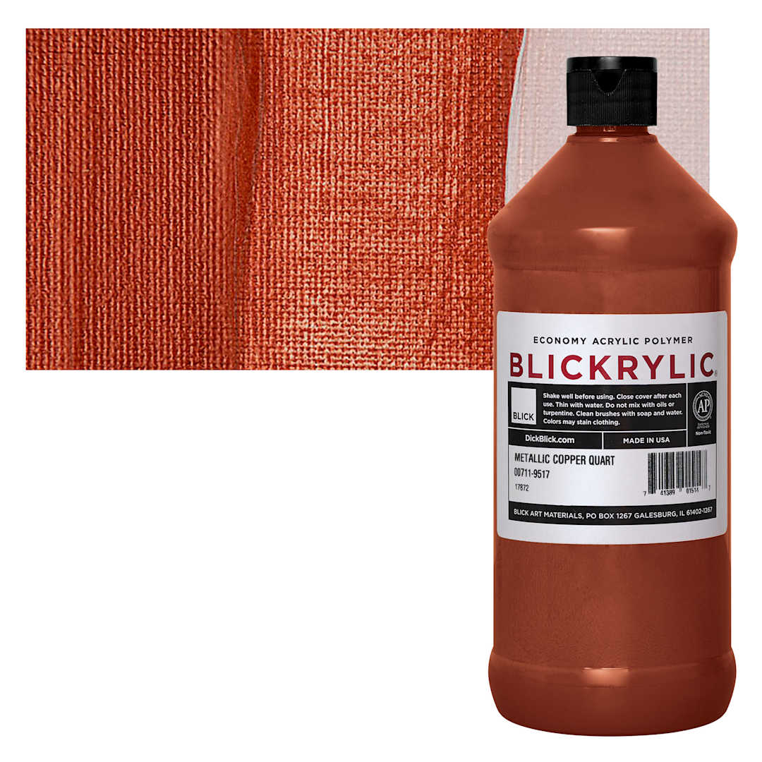 Open in modal - Blickrylic Student Acrylic - Metallic Copper, Quart and swatch
