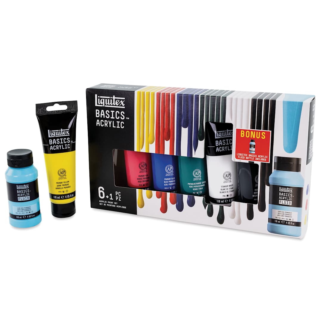 Open in modal - Liquitex Basics - Primary Colors Plus, Set of 7, 118 ml