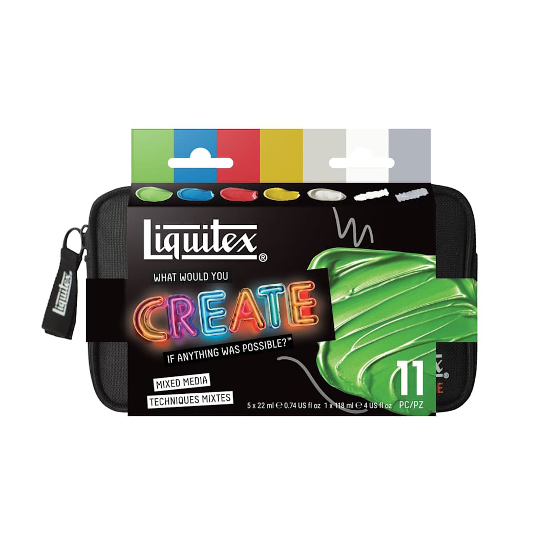 Open in modal - Liquitex What Would You Create Basics Acrylic Set - Mixed Media Painting, Set of 11