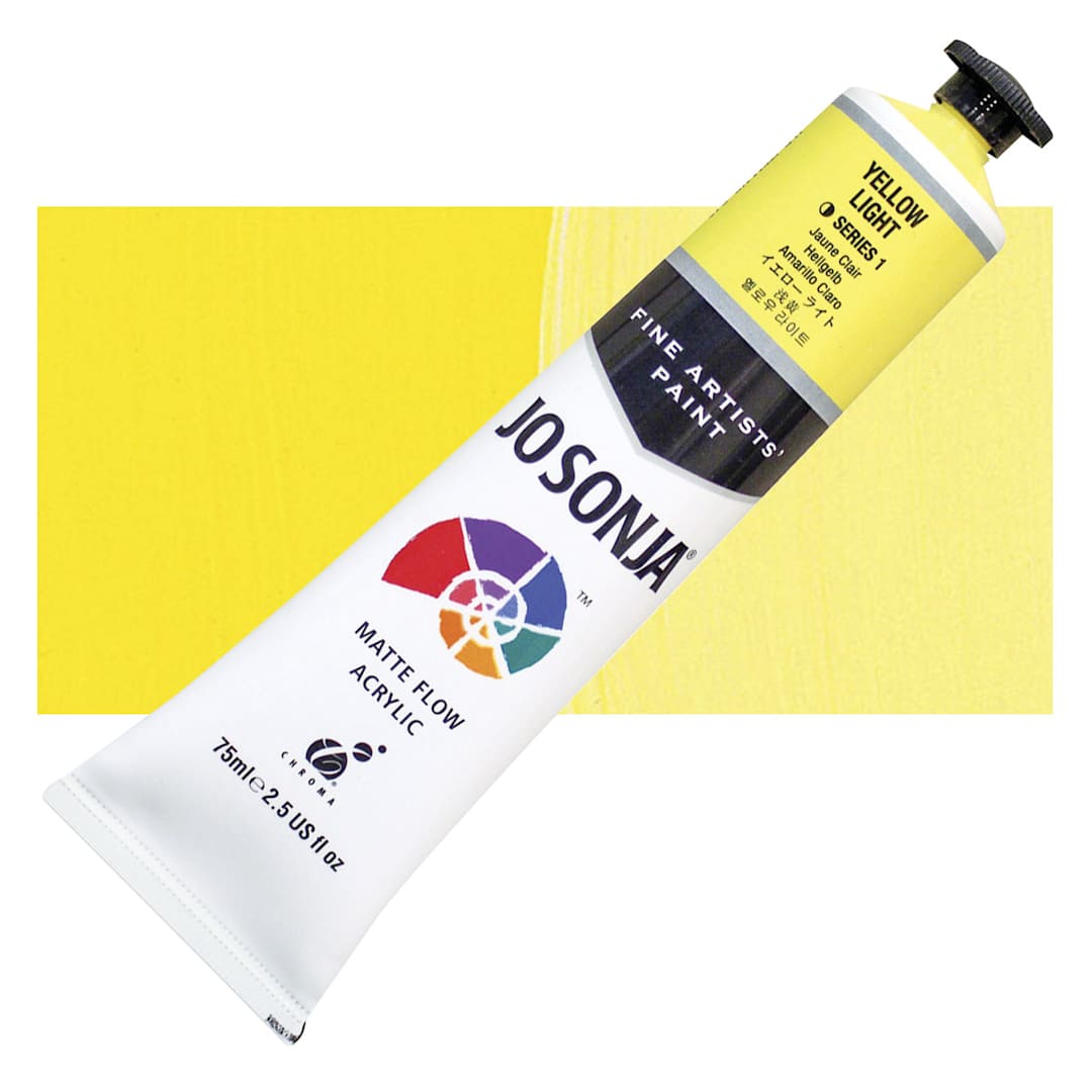 Open in modal - Jo Sonja's Artist Acrylic - Yellow Light, 2.5 oz tube and swatch