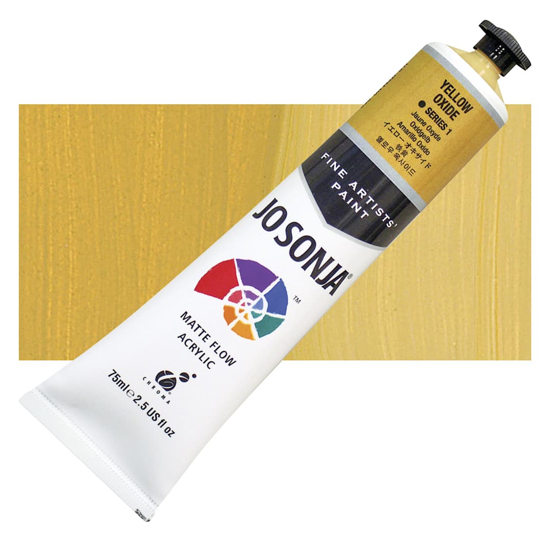 Open in modal - Jo Sonja's Artist Acrylic - Yellow Oxide, 2.5 oz tube and swatch