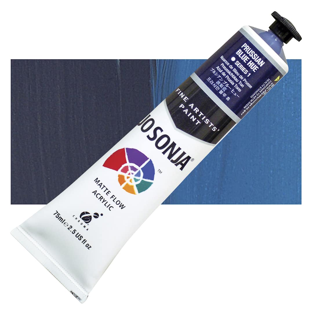 Open in modal - Jo Sonja's Artist Acrylic - Prussian Hue, 2.5 oz tube and swatch