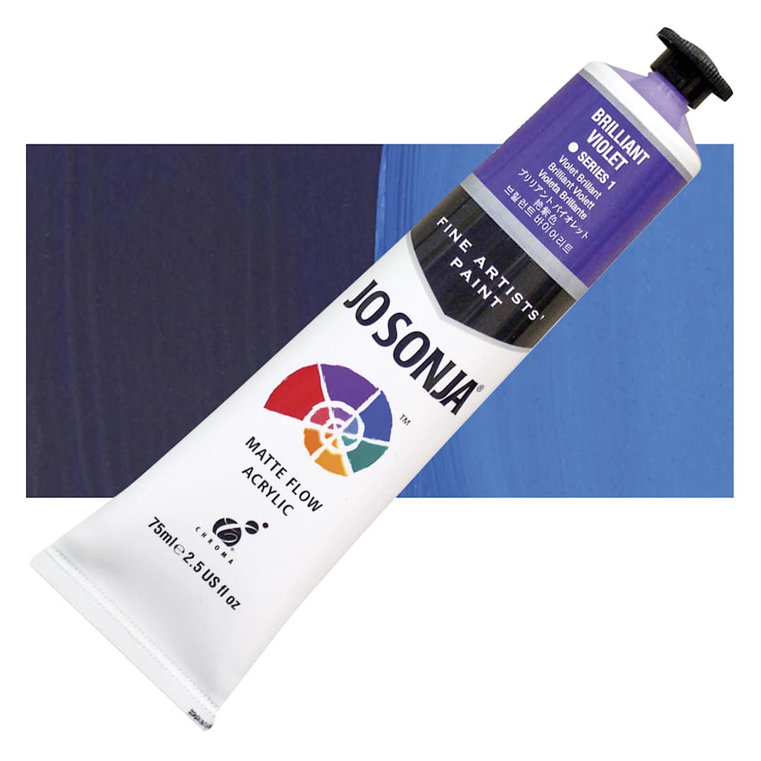 Open in modal - Jo Sonja's Artist Acrylic - Brilliant Violet, 2.5 oz tube and swatch