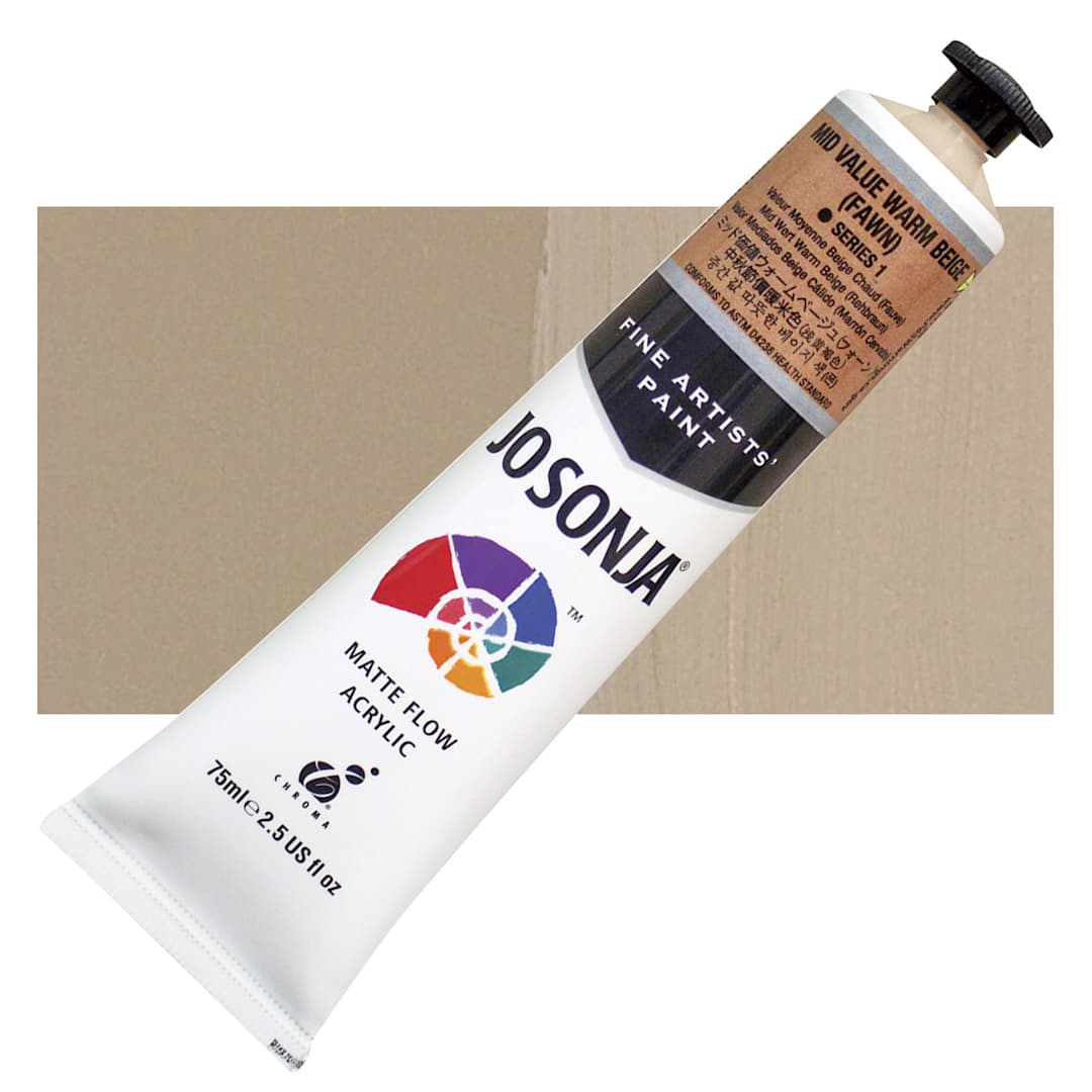 Open in modal - Jo Sonja's Artist Acrylic - Fawn, 2.5 oz tube and swatch