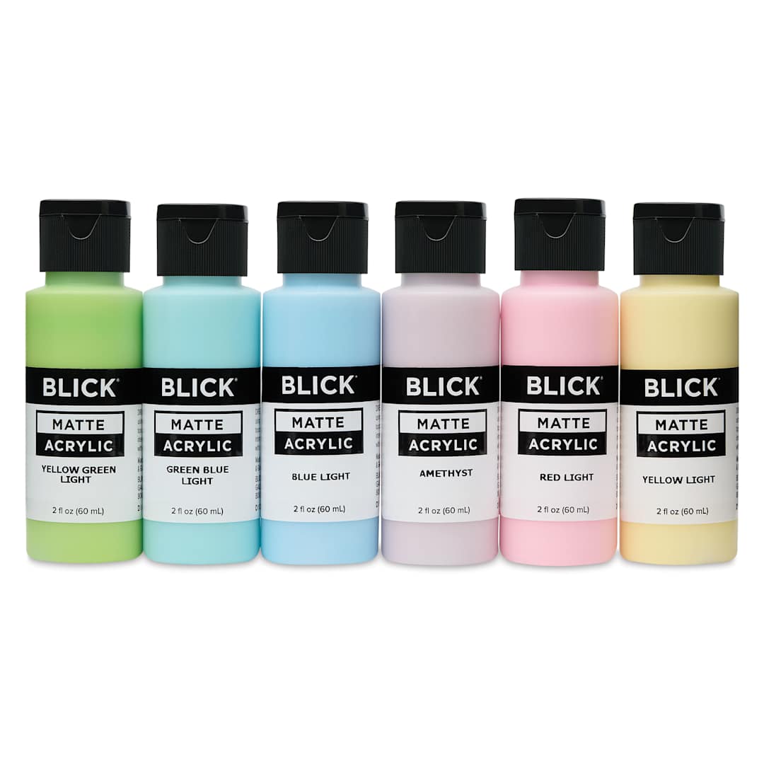 Open in modal - Blick Matte Acrylics - Set of 6, Pastel Colors, 2 oz