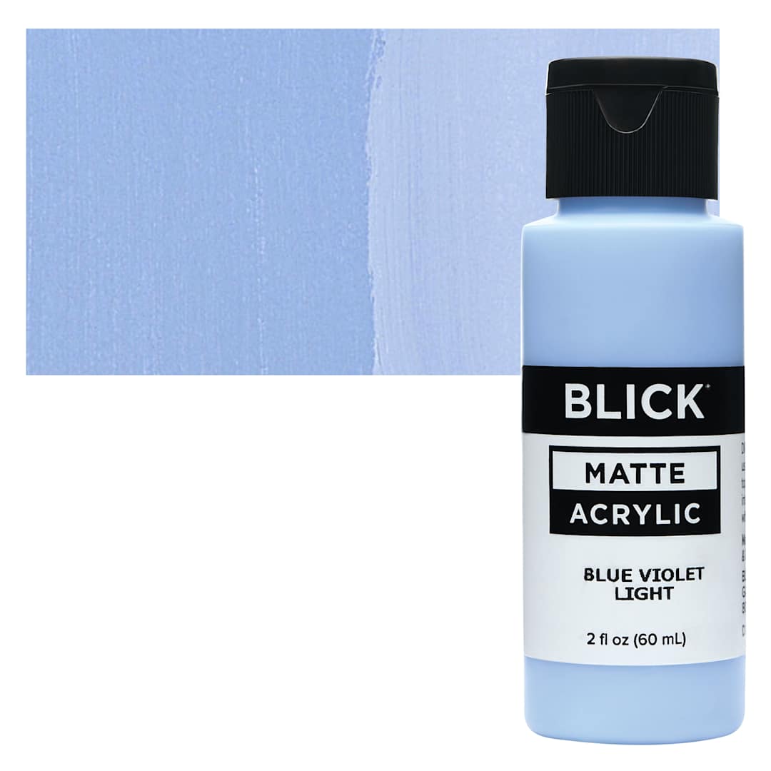 Open in modal - Blick Matte Acrylic - Blue Violet Light, 2 oz bottle and swatch