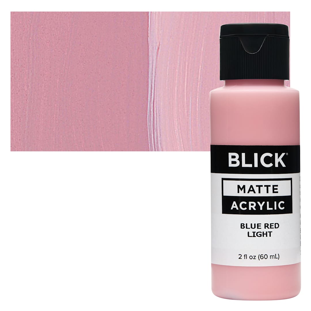 Open in modal - Blick Matte Acrylic - Blue Red Light, 2 oz bottle and swatch