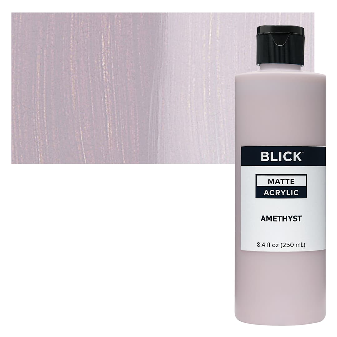 Open in modal - Blick Matte Acrylic - Amethyst, 8 oz bottle and swatch