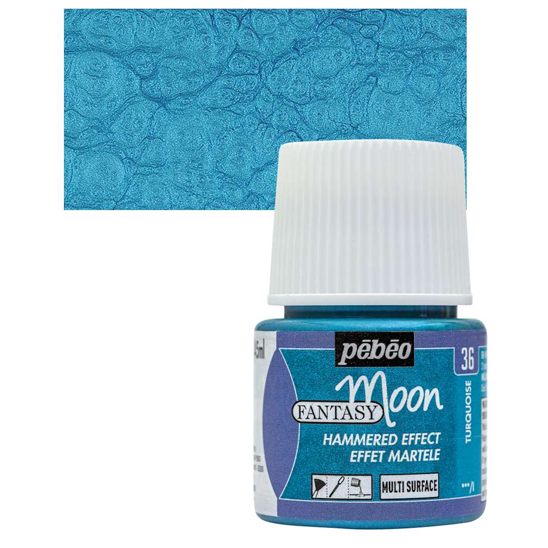 Open in modal - Pebeo Fantasy Moon Paint - Turquoise, 45 ml bottle and swatch