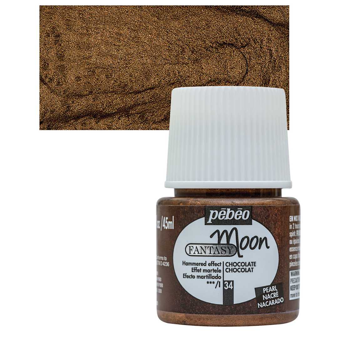 Open in modal - Pebeo Fantasy Moon Paint - Chocolate, 45 ml bottle and swatch