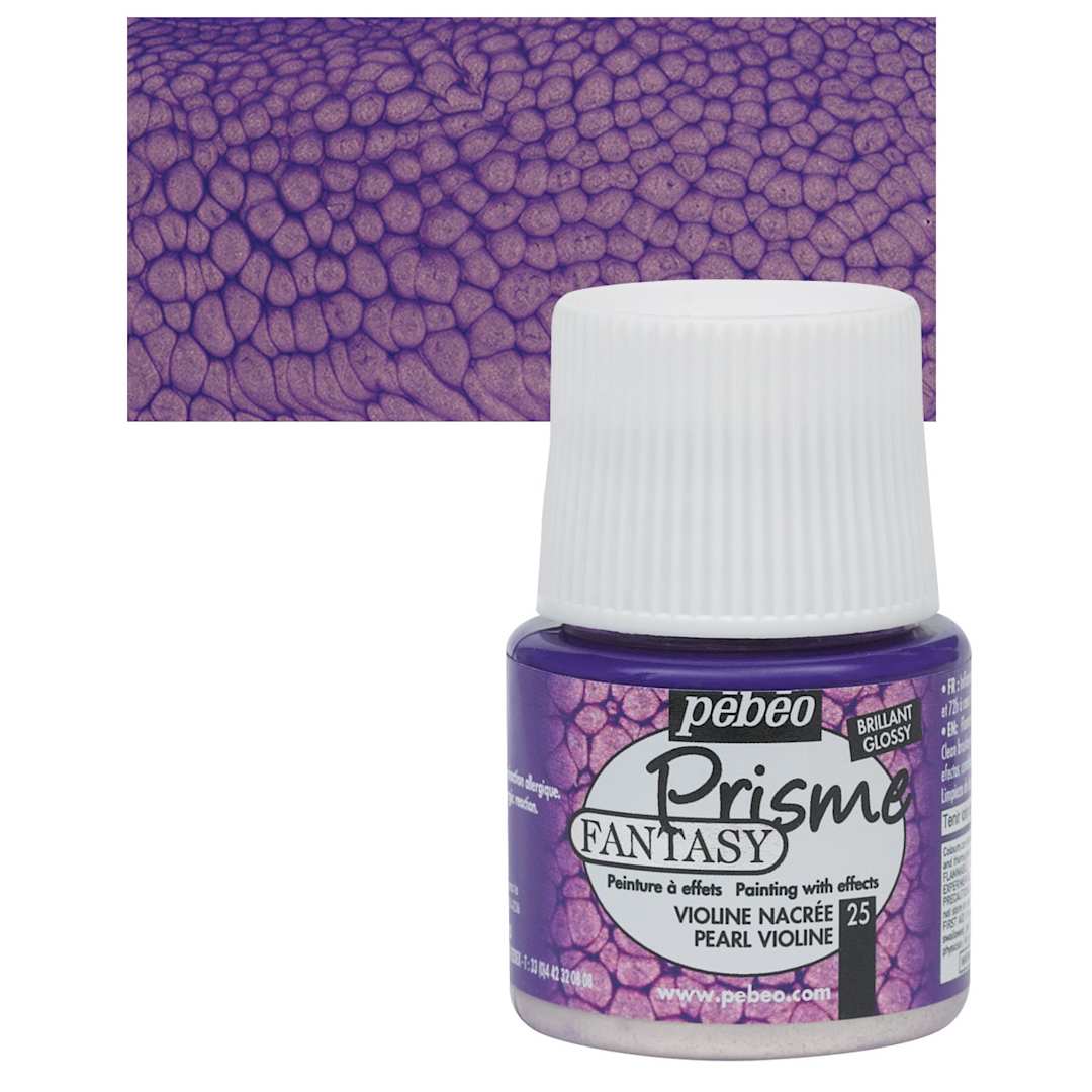 Open in modal - Pebeo Fantasy Prisme Paint - Pearl Violine, 45 ml bottle and swatch