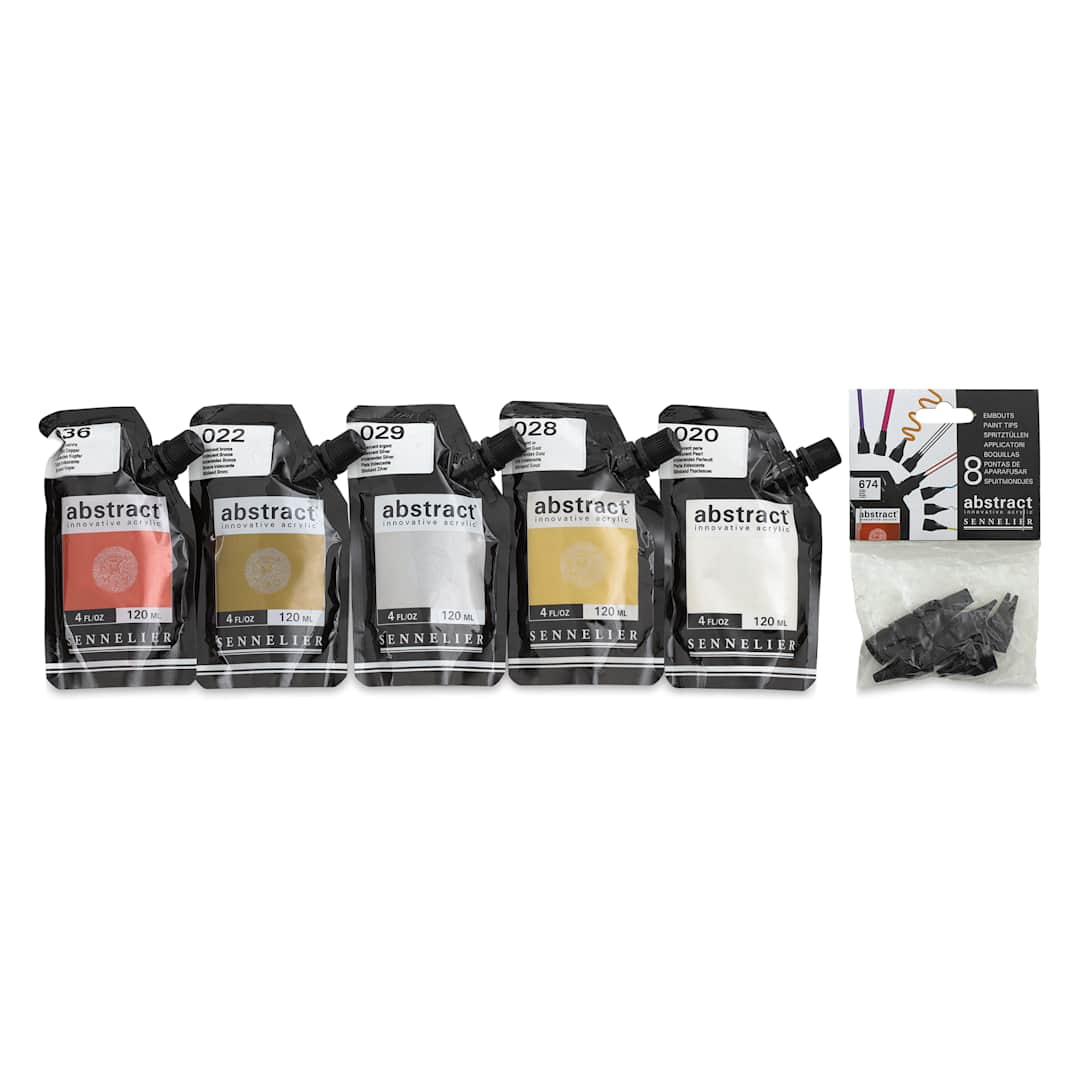 Open in modal - Sennelier Abstract Acrylic - Metallic, Set of 5 with Tips