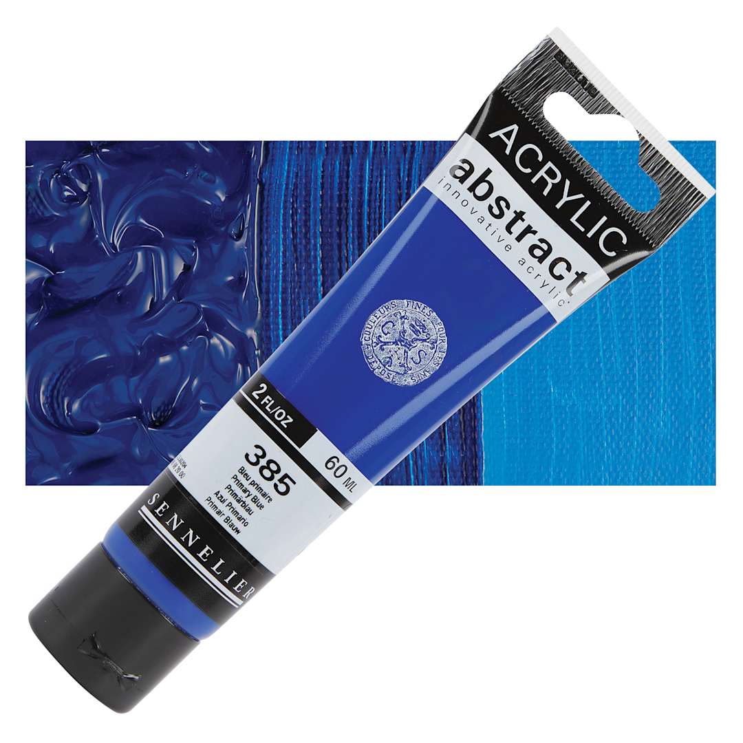 Open in modal - Sennelier Abstract Acrylic - Primary Blue, 60 ml tube and swatch