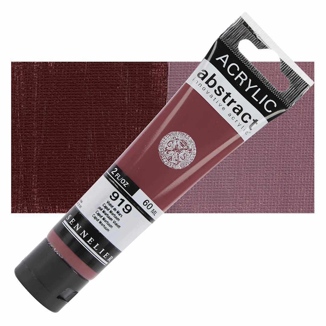 Open in modal - Sennelier Abstract Acrylic - Caput Mortuum, 60 ml tube and swatch