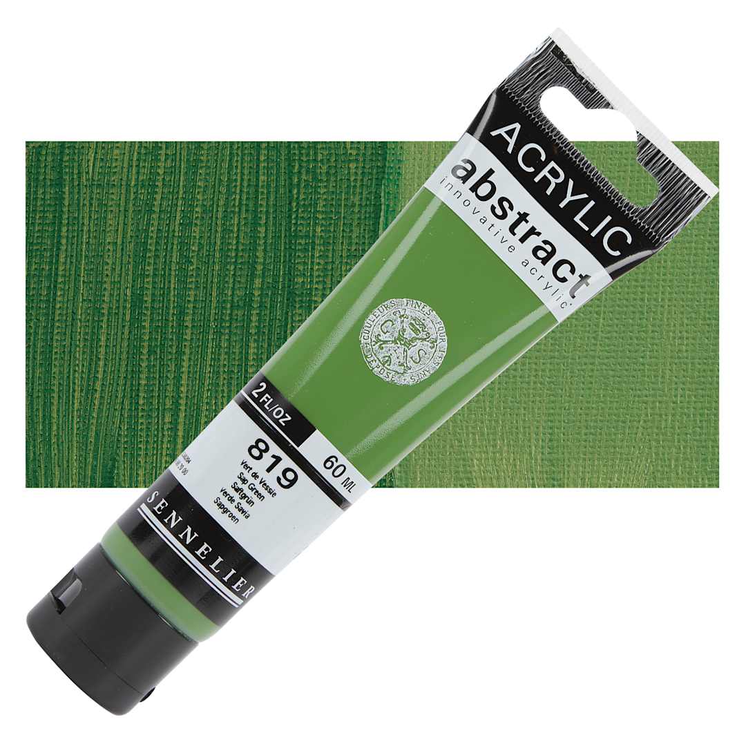 Open in modal - Sennelier Abstract Acrylic Paint - Sap Green, 60 ml tube and swatch