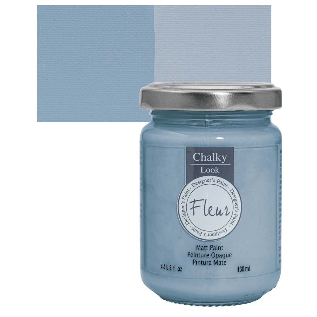 Open in modal - Fleur Chalky Look Paint - Lucy in the Sky, 4.4 oz jar and swatch