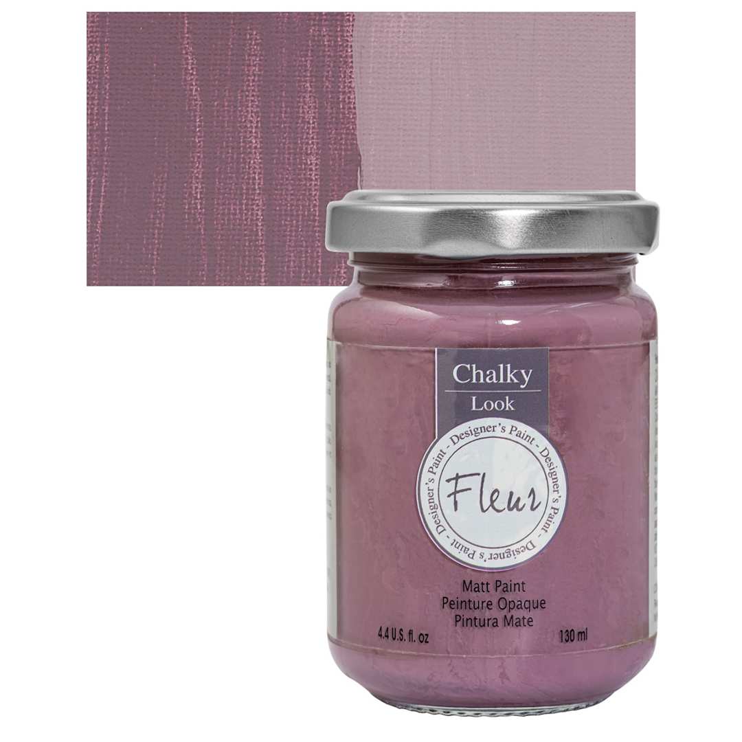 Open in modal - Fleur Chalky Look Paint - Chocolate Blush, 4.4 oz jar and swatch