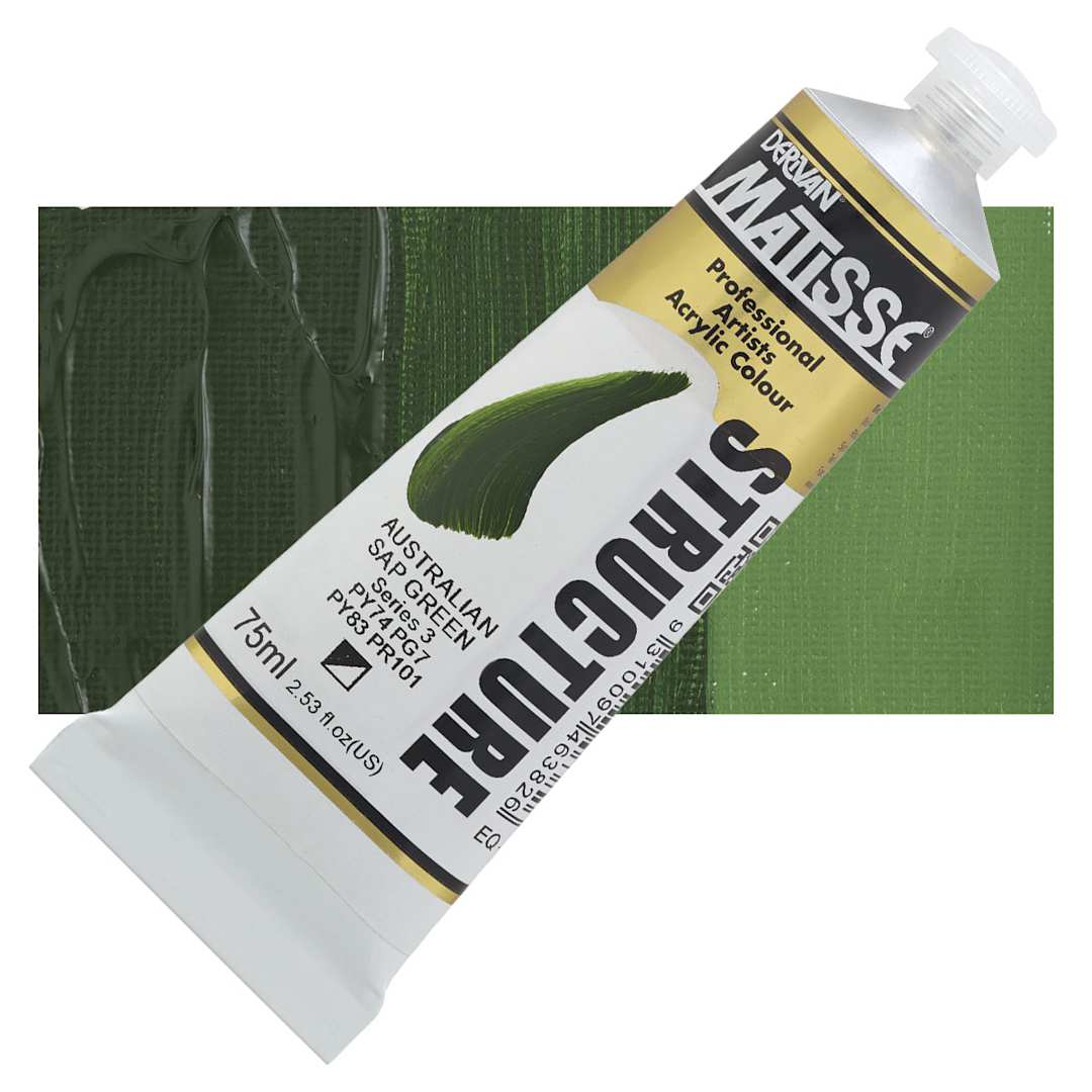 Open in modal - Matisse Structure Paint - Australian Sap Green, 75 ml tube and swatch