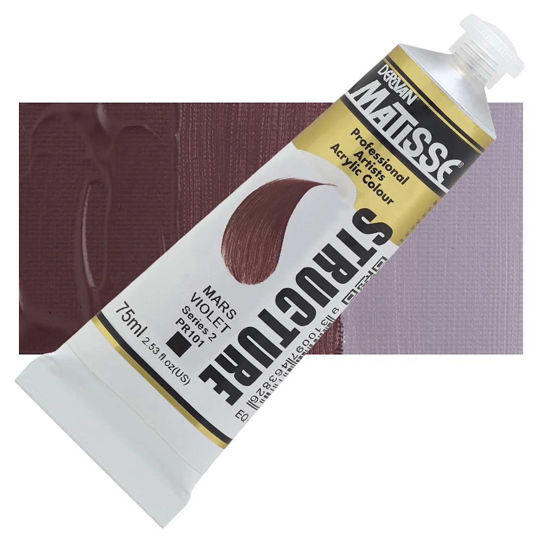 Open in modal - Matisse Structure Paint - Mars Violet, 75 ml tube and swatch