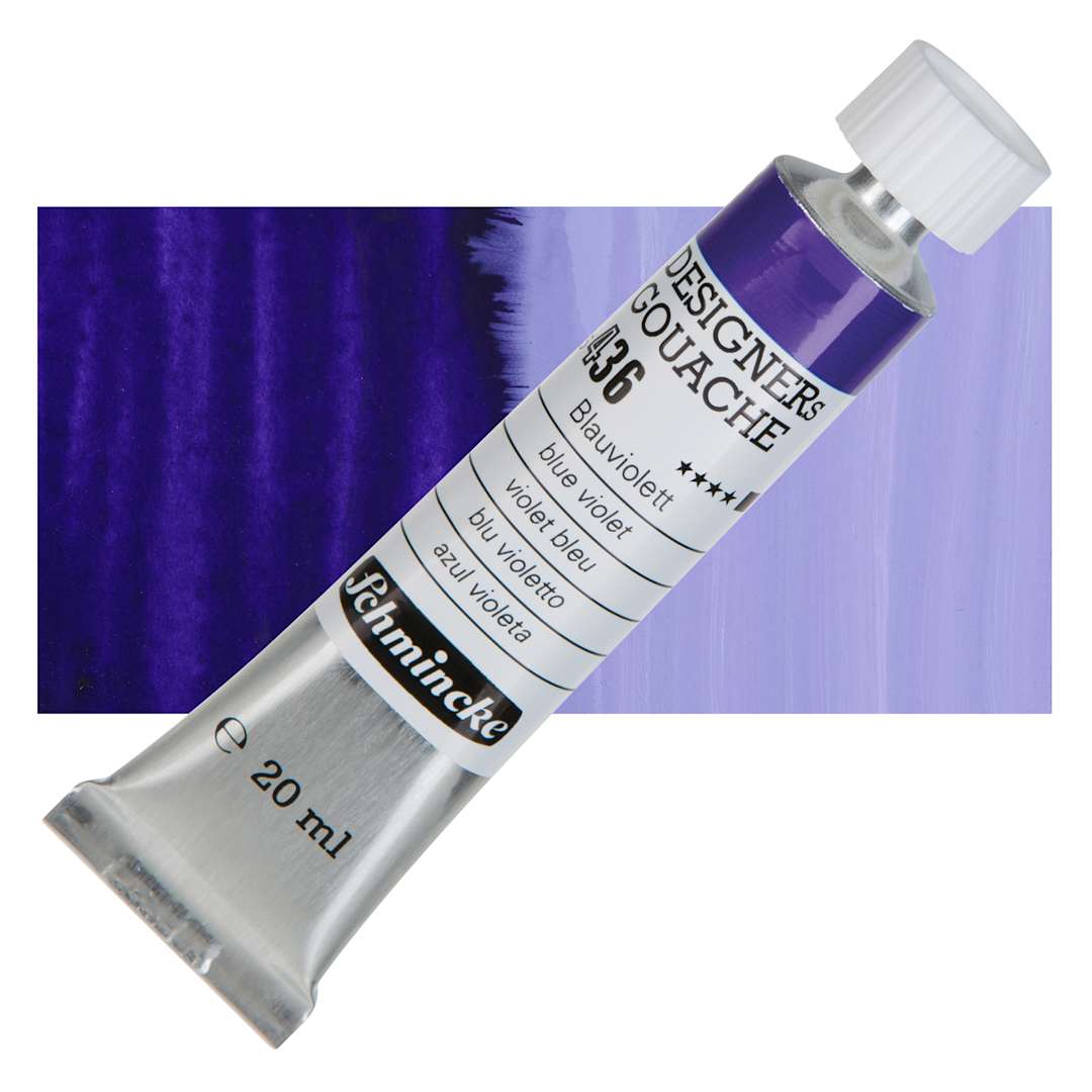 Open in modal - Schmincke Designers Gouache - Blue Violet, 20 ml Tube and swatch