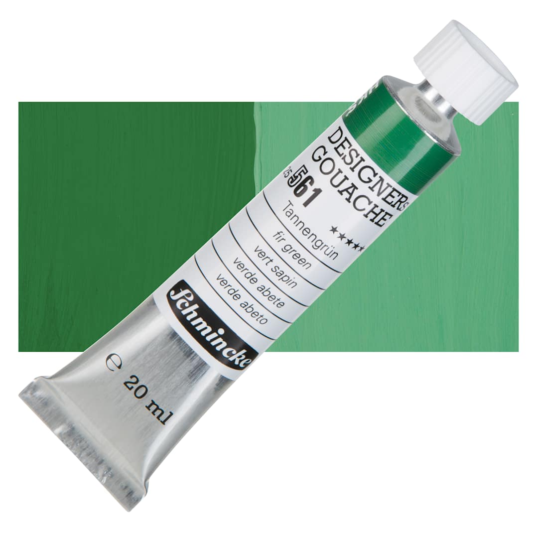 Open in modal - Schmincke Designers Gouache - Fir Green, 20 ml Tube and swatch