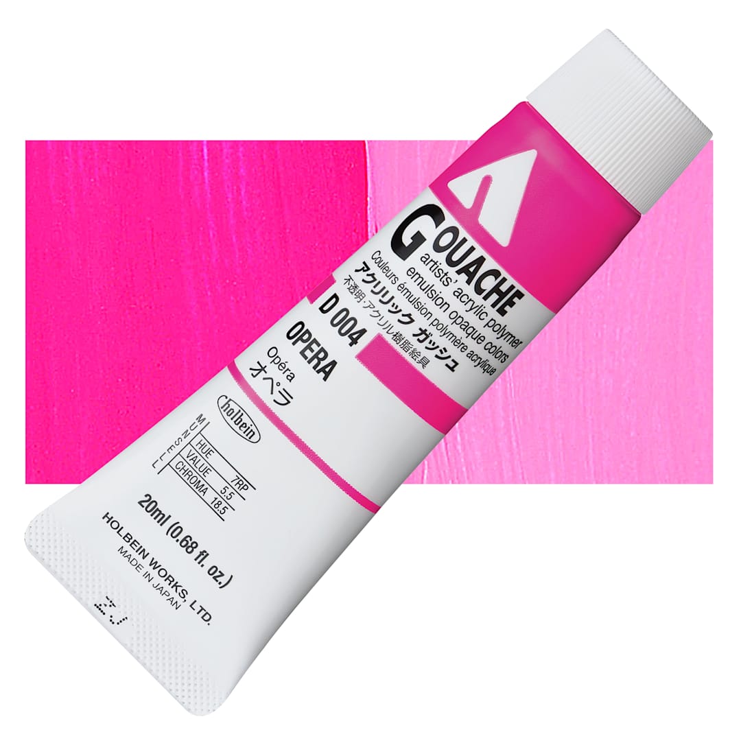Open in modal - Holbein Acrylic Gouache - Opera, 20 ml tube and swatch