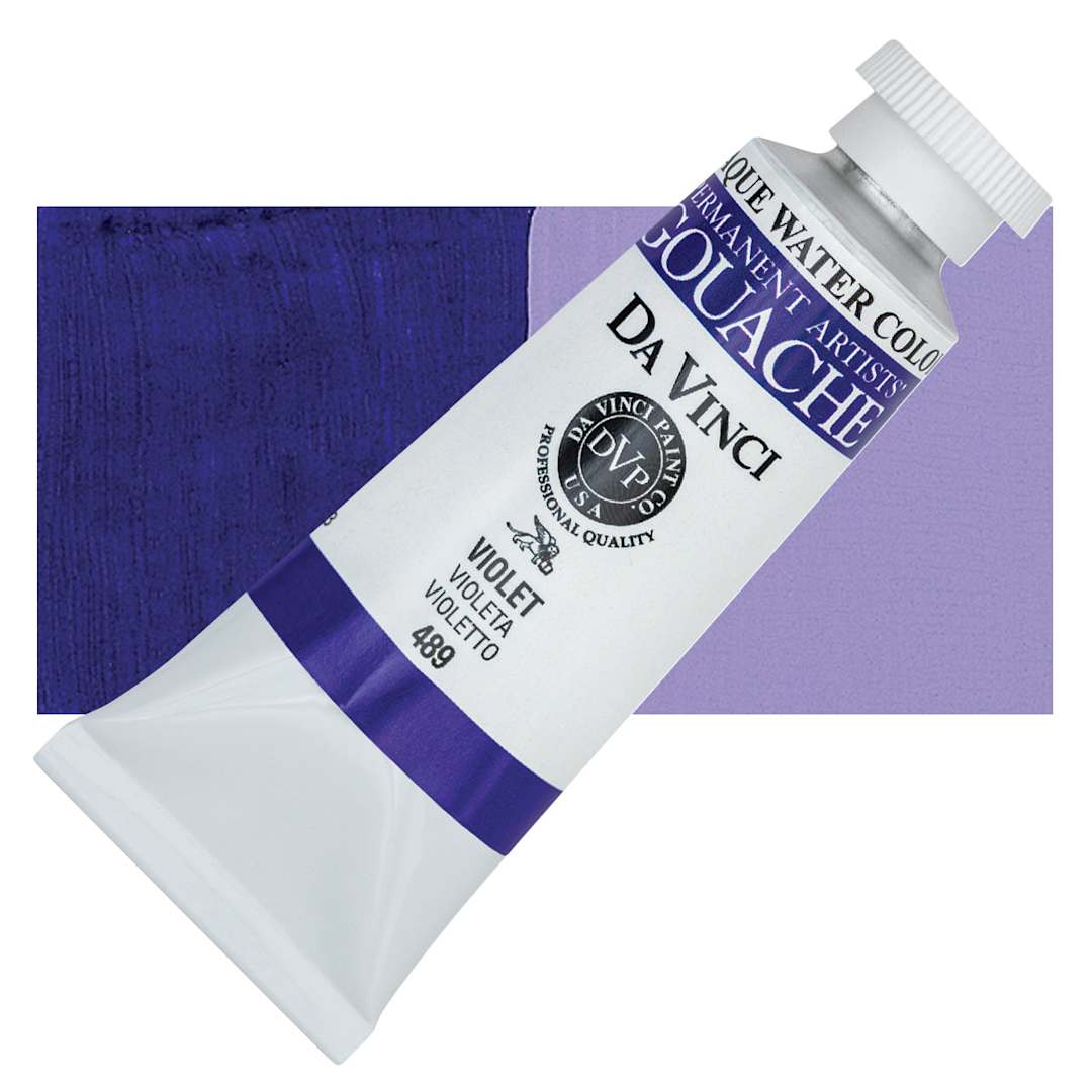 Open in modal - Da Vinci Professional Gouache - Violet, 37 ml tube and swatch