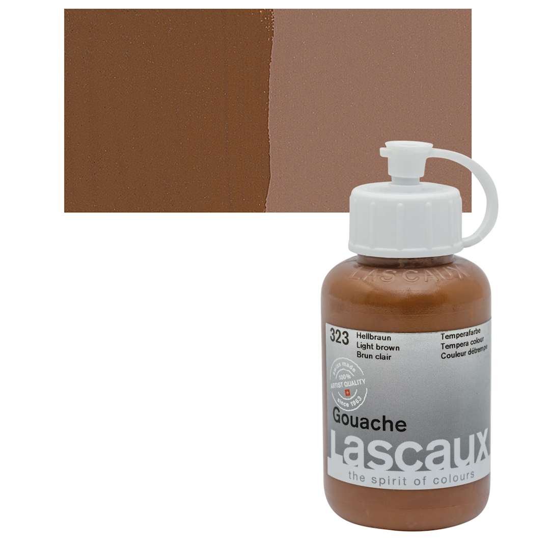 Open in modal - Lascaux Acrylic Gouache - Light Brown, 85 ml bottle and swatch