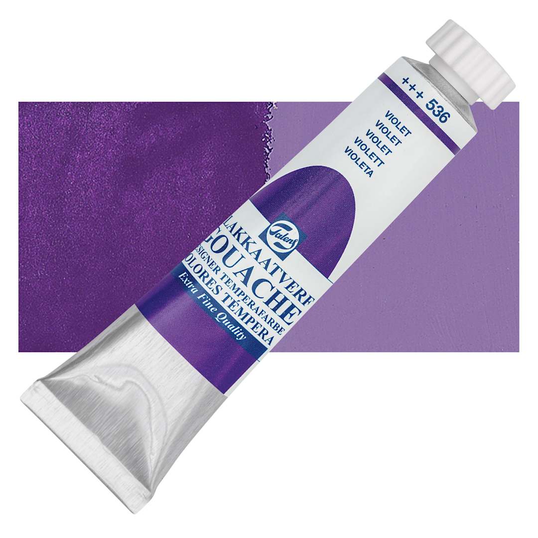Open in modal - Royal Talens Gouache - Violet, 20 ml tube and swatch