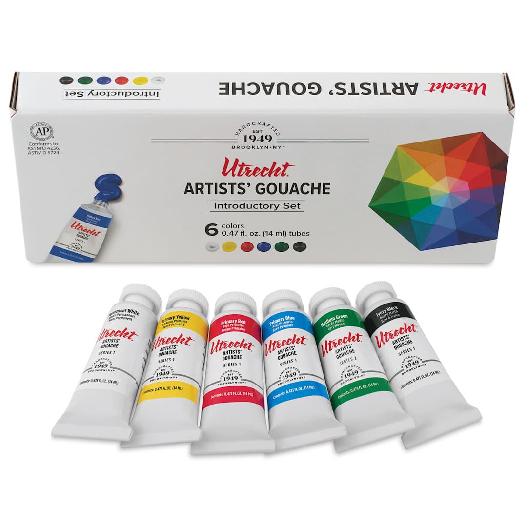 Open in modal - Utrecht Artists' Gouache - Set of 6, Introductory, 14 ml Tubes