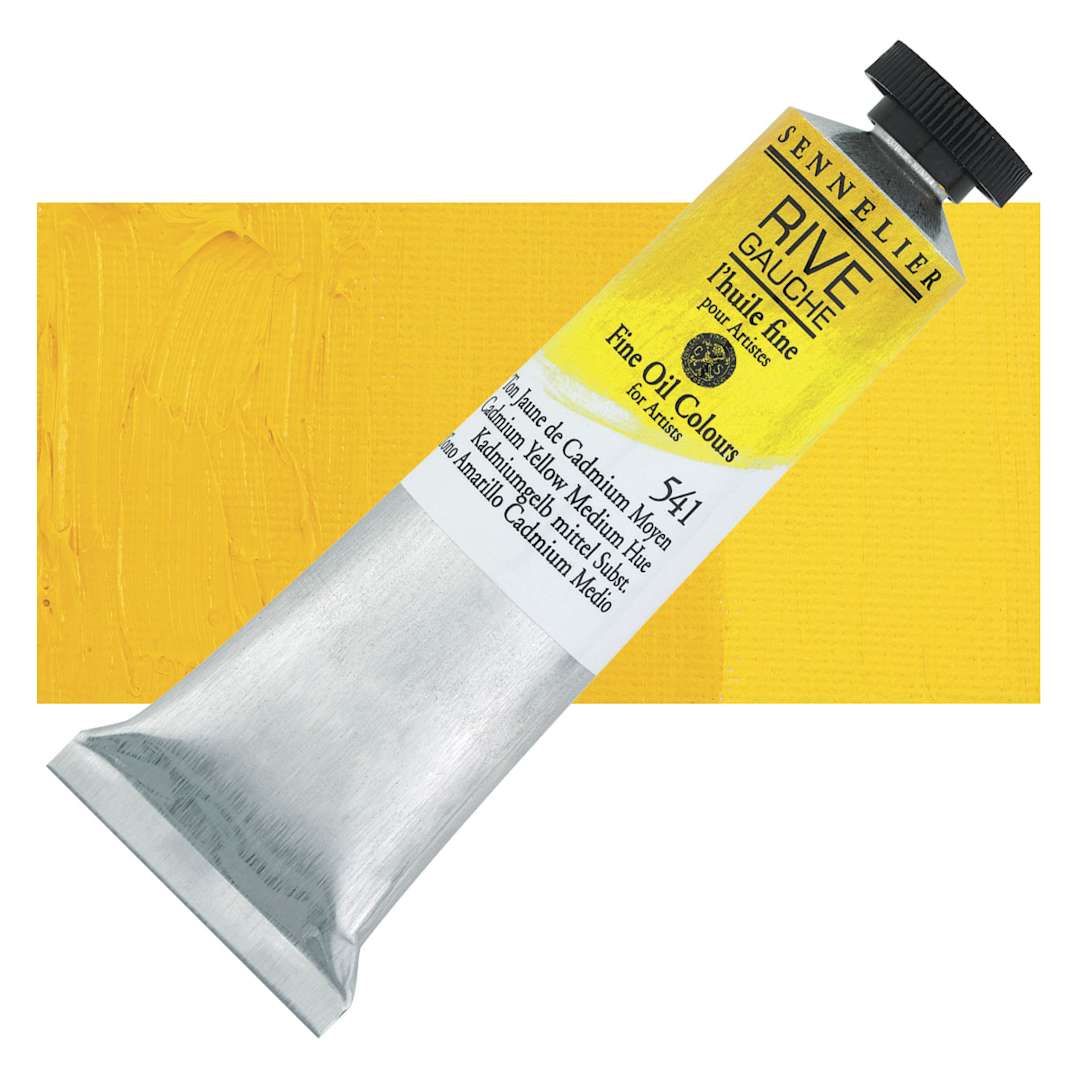 Open in modal - Sennelier Rive Gauche Artists Oil Color - Cadmium Yellow Medium Hue, 40 ml tube and swatch