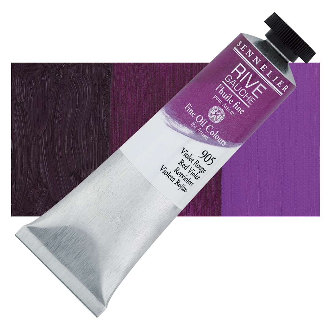 Open in modal - Sennelier Rive Gauche Artists Oil Color - Red Violet, 40 ml tube and swatch