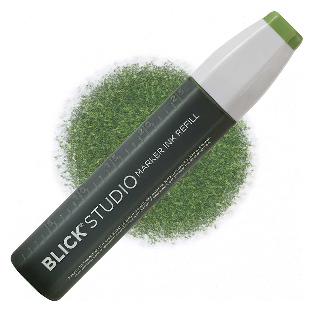 Open in modal - Blick Studio Marker Refill - Dark Olive Green, 084, swatch and refill