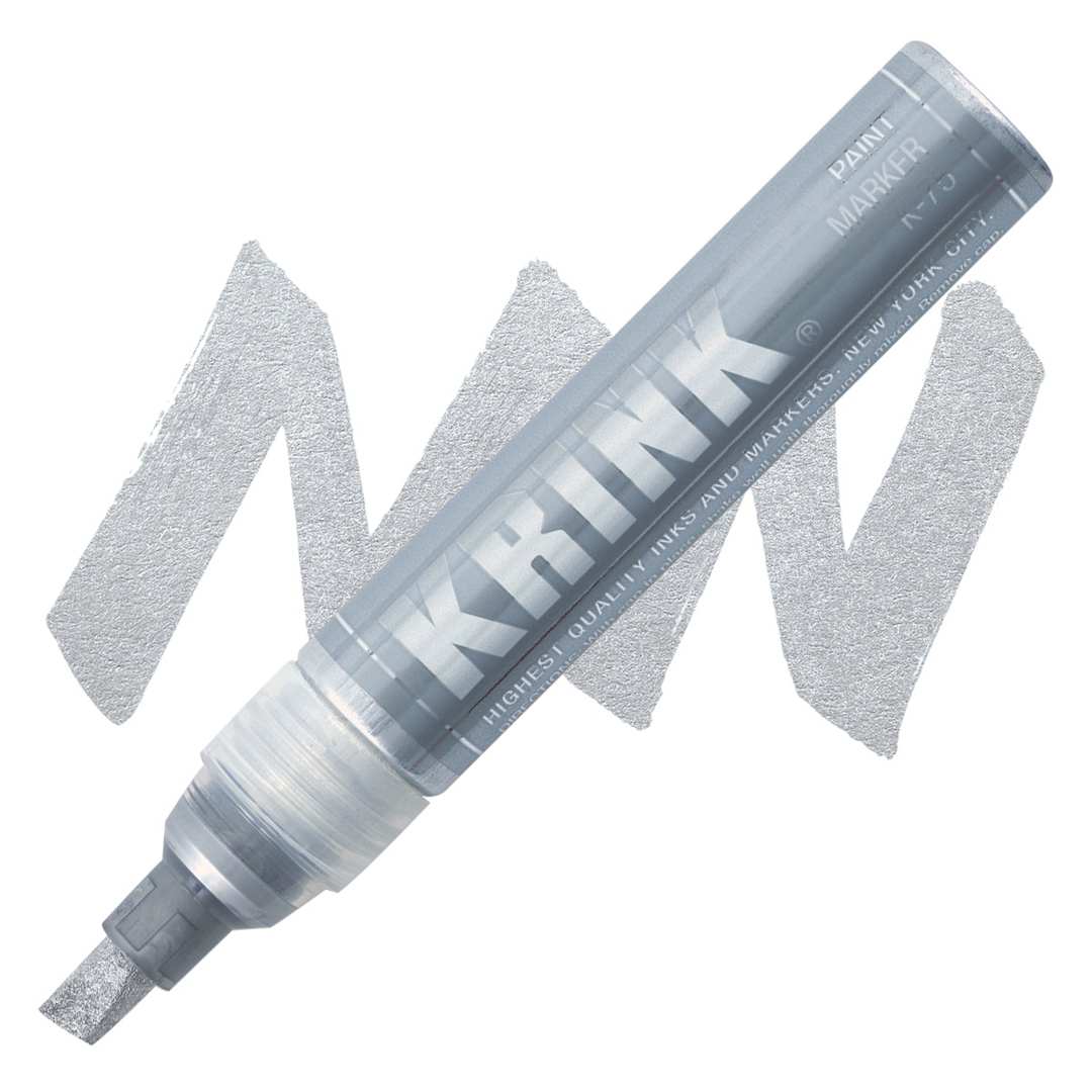 Open in modal - Krink K-75 Paint Marker - Silver marker and swatch