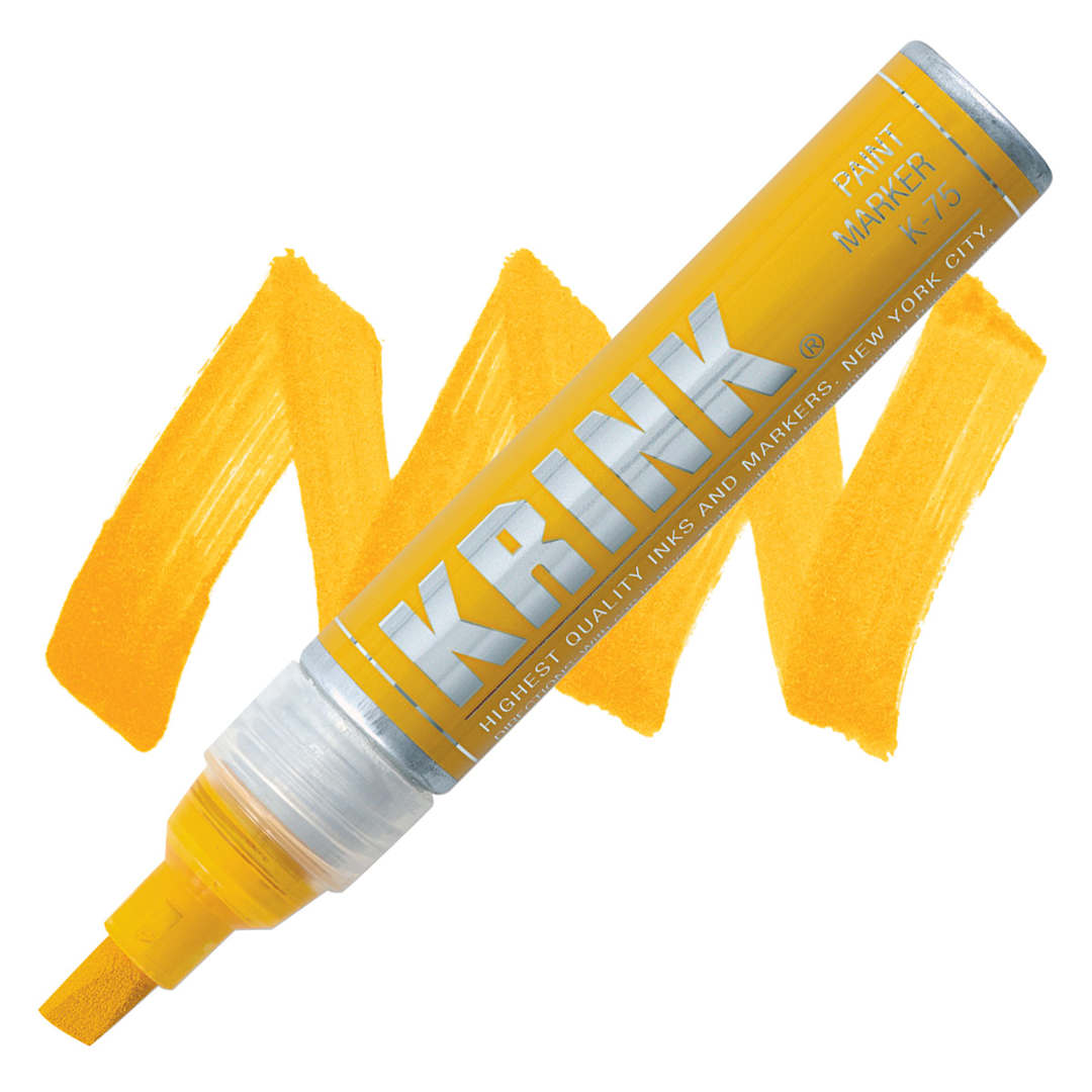 Open in modal - Krink K-75 Paint Marker - Yellow marker and swatch
