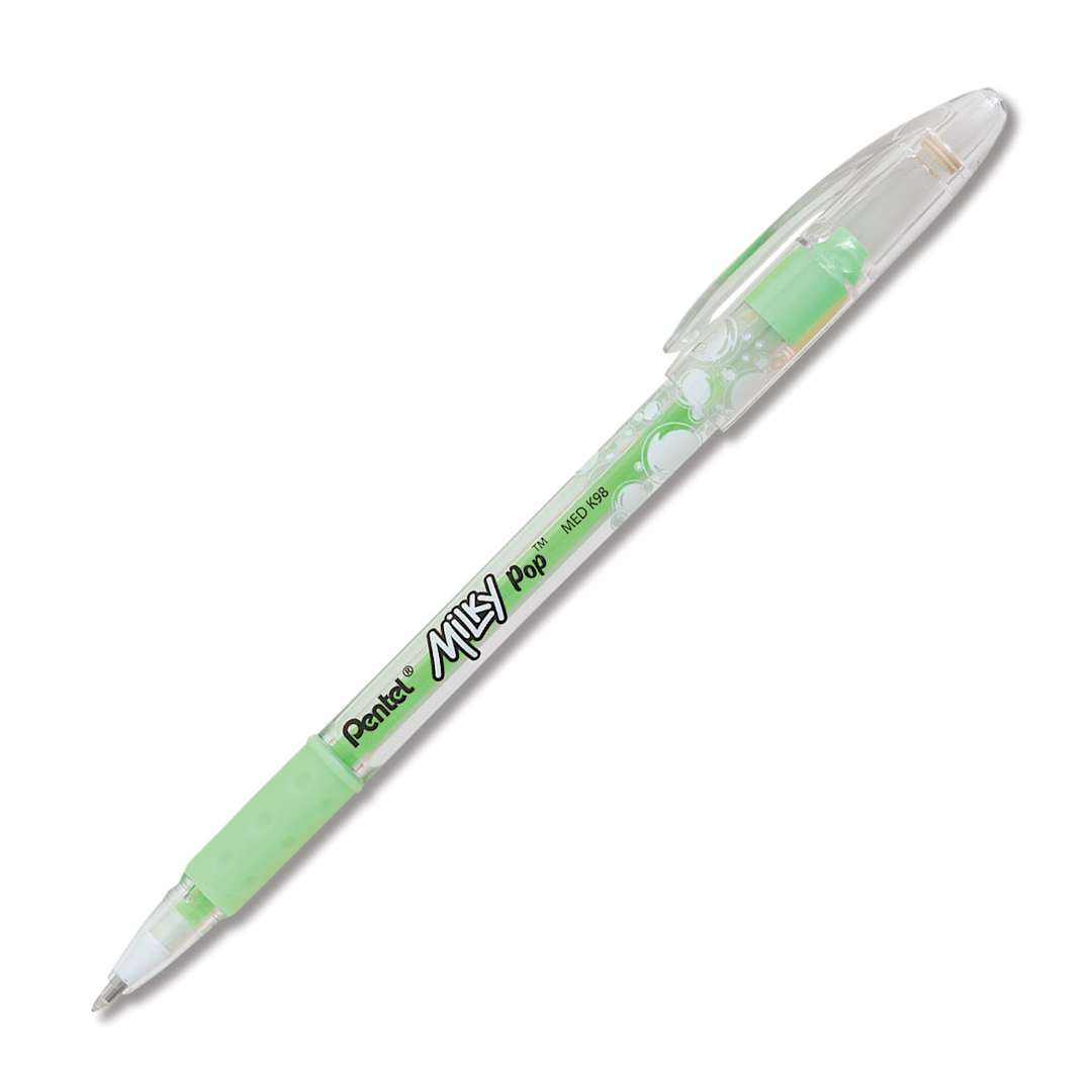 Open in modal - Pentel Milky Pop Pen Set - Angled view of Mint Green pen
