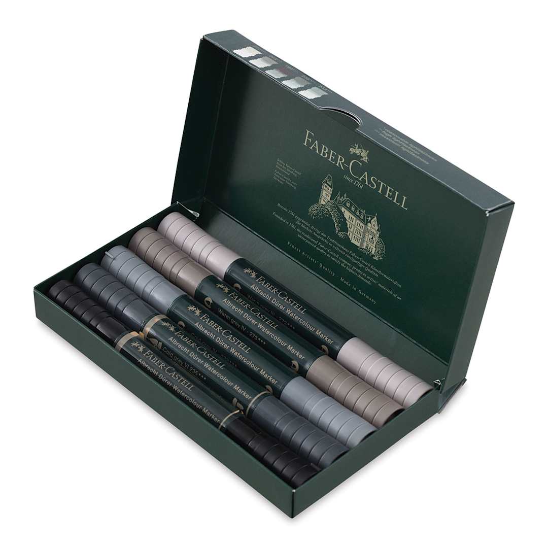 Open in modal - Faber-Castell Albrecht Dürer Watercolor Markers - Grey Tones, Set of 5