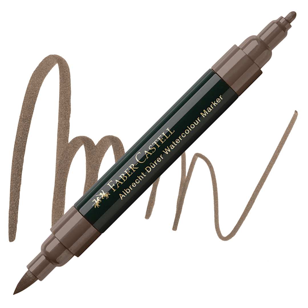 Open in modal - Faber-Castell Albrecht Dürer Watercolor Marker - Sepia 175 marker and swatch