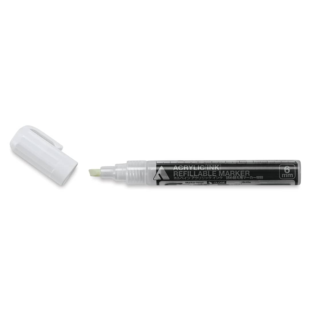 Open in modal - Holbein Refillable Markers - 6 mm Marker shown horizontally and uncapped