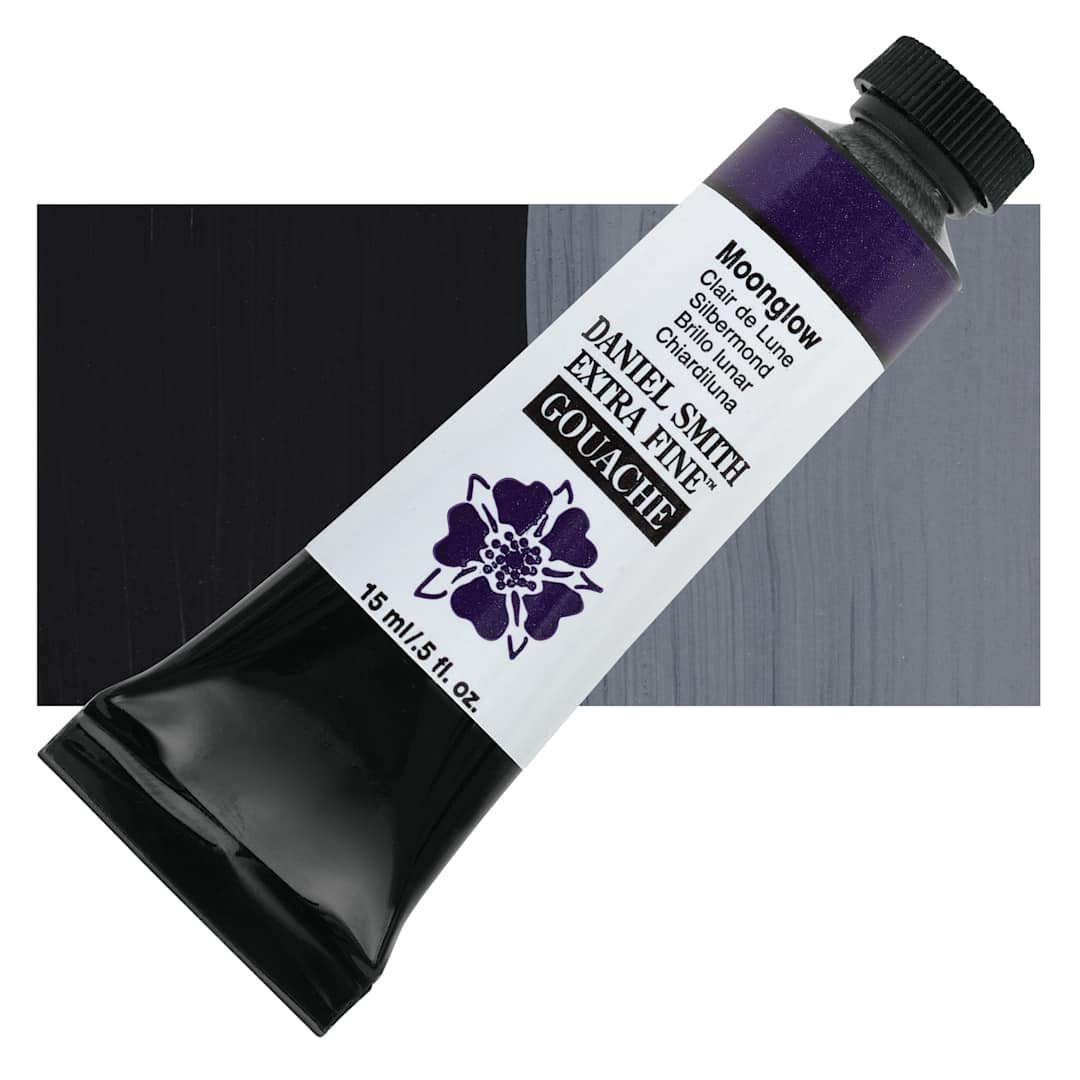 Open in modal - Daniel Smith Extra Fine Gouache - Moonglow, 15 ml Tube and swatch