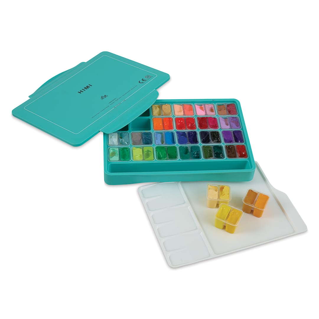 Open in modal - Himi Jelly Gouache Paint - Set of 48, Assorted Colors, 12 ml twin cups