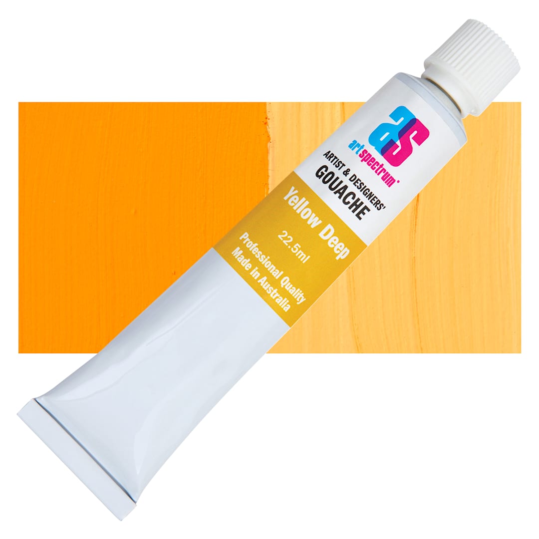 Open in modal - Art Spectrum Artists' Gouache - Yellow Deep, 22.5 ml tube and swatch