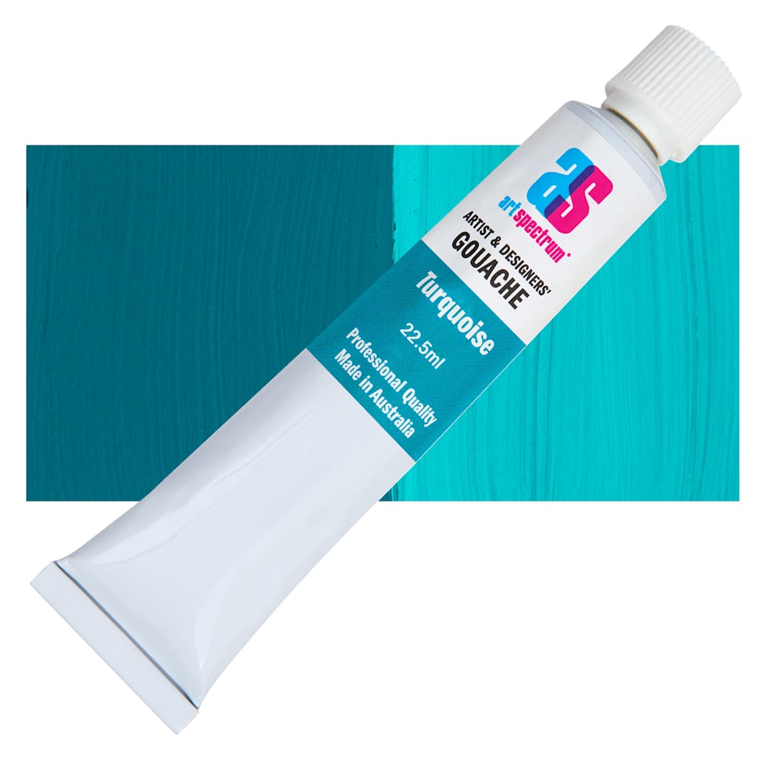 Open in modal - Art Spectrum Artists' Gouache - Turquoise, 22.5 ml tube and swatch
