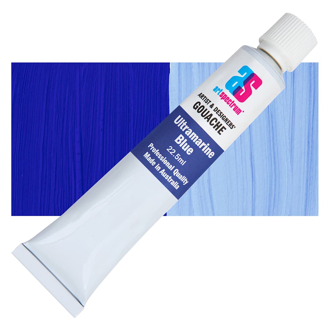 Open in modal - Art Spectrum Artists' Gouache - Ultramarine Blue, 22.5 ml tube and swatch