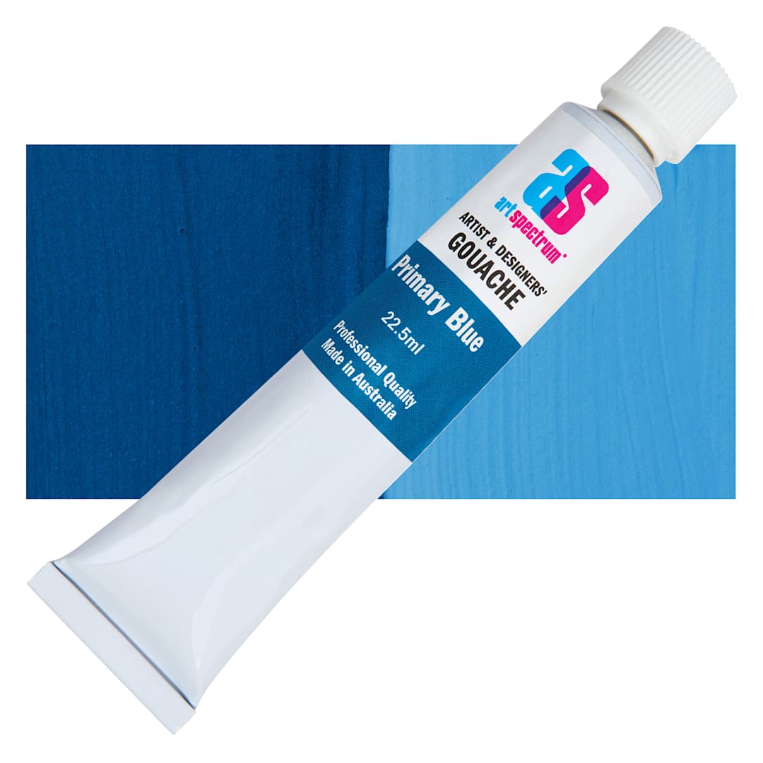 Open in modal - Art Spectrum Artists' Gouache - Primary Blue, 22.5 ml tube and swatch