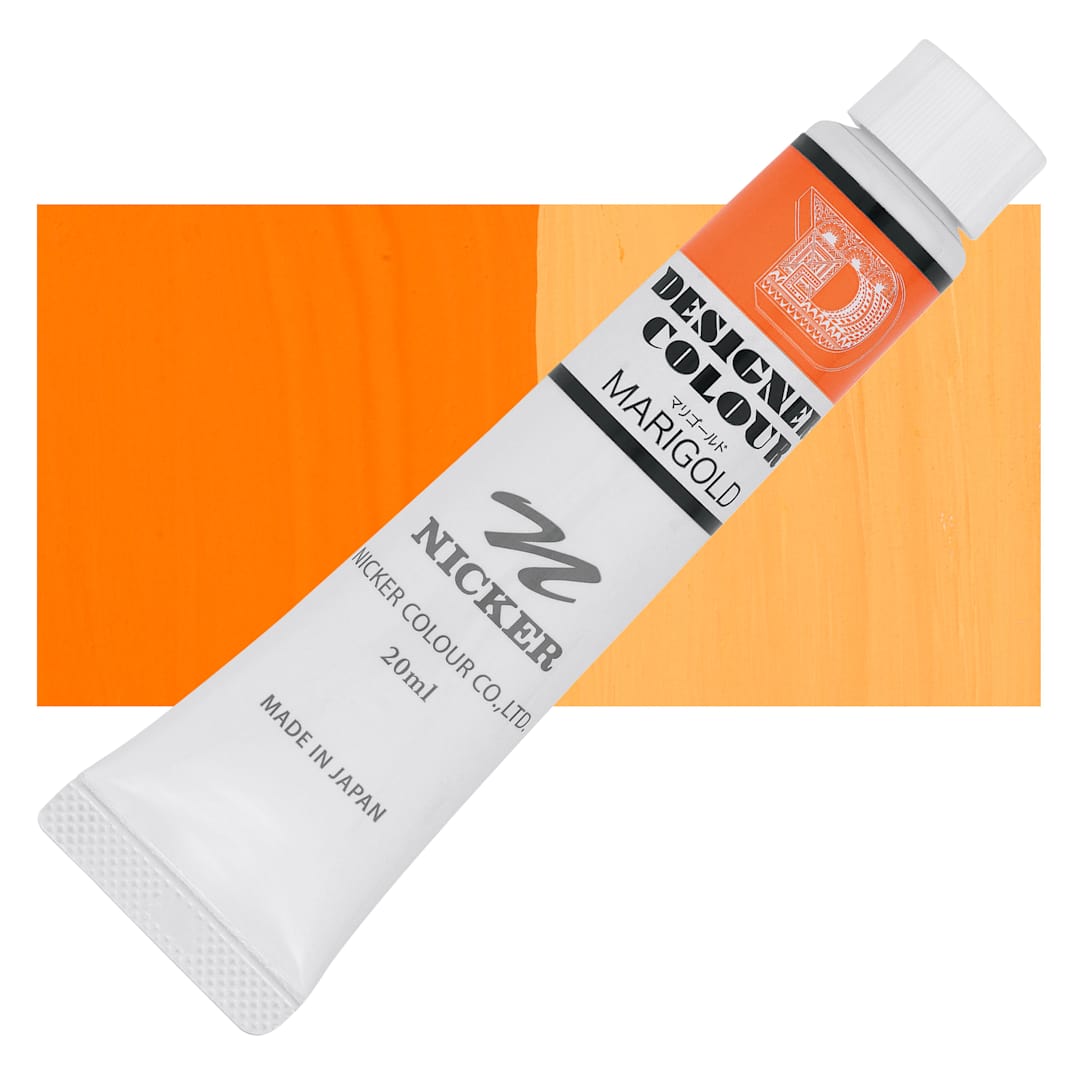 Open in modal - Nicker Designers Color Gouache - Marigold, 20 ml tube and swatch