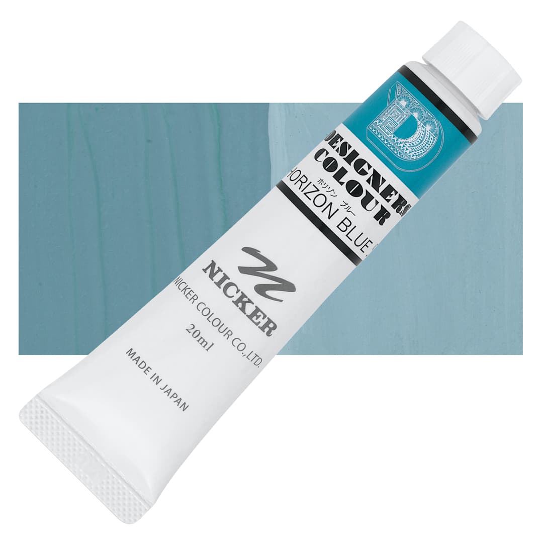 Open in modal - Nicker Designers Color Gouache - Horizon Blue, 20 ml tube and swatch