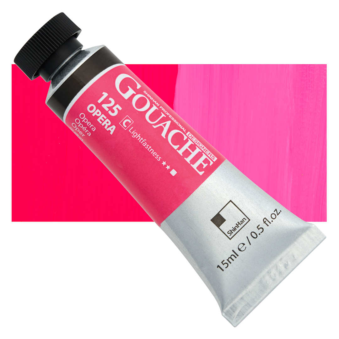 Open in modal - ShinHan Professional Designers Gouache - Opera, 15 ml tube and swatch