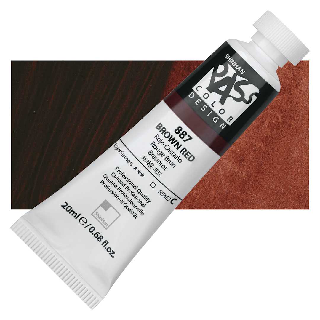 Open in modal - ShinHan Pass Colors Opaque Watercolor Tube - Brown Red, 20 ml tube and swatch